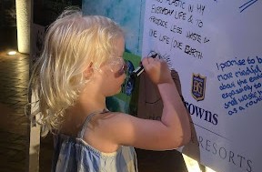 Handwritten guest sustainability pledges at Dickwella Resort and Spa