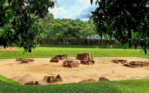 Open-air section of the Ibbankatuwa Megalithic Tombs near Dambulla