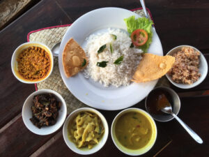 Eastern Sri Lankan rice and curry served in Batticaloa