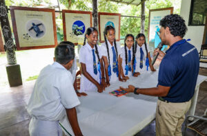 Students from Batheegama Vidyalaya learning about sea turtle protection