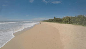 A quiet stretch of Bentota beach during the off-season.
