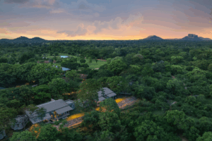 Aerial view of Ayugiri's property near Sigiriya.